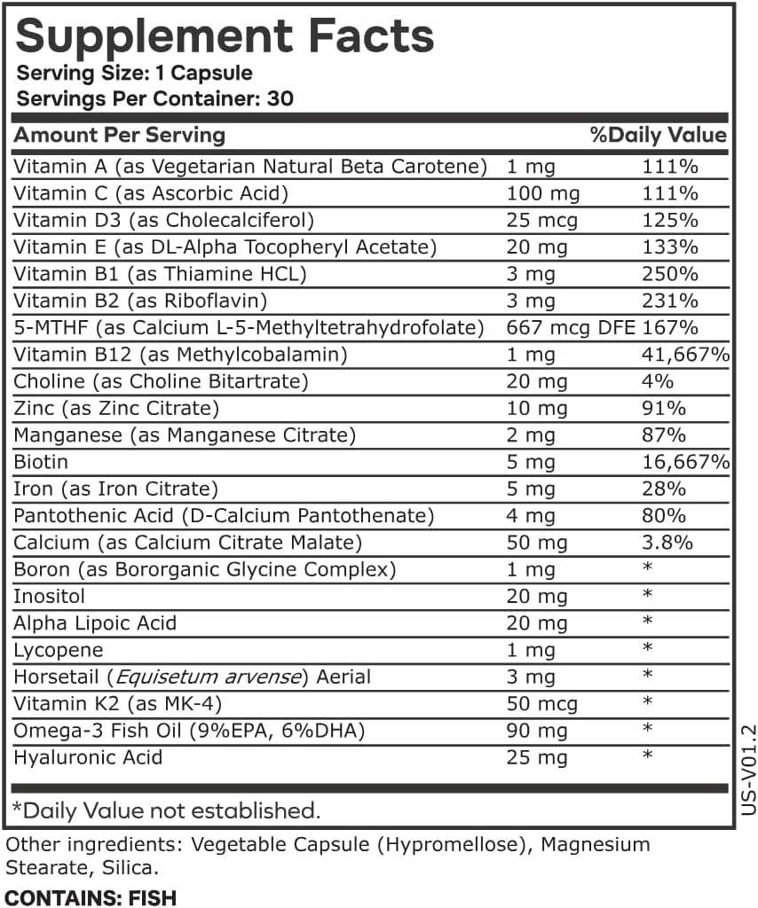 envitamin Women's Methylated Multivitamin with Horsetail, Iron, Biotin, and L Methylfolate for Enhanced Absorption