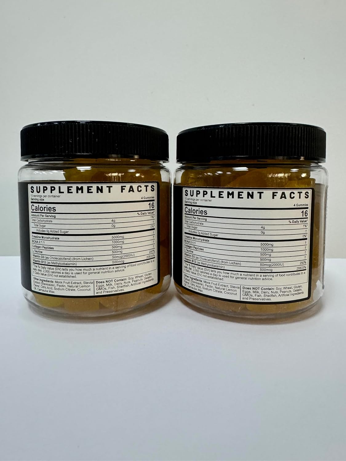 envycure Creatine Gummies with BCAA, Collagen, L-Taurine, Vitamin B12 & D3 - Natural Lemon Flavor, Sugar Free - 5g Creatine Per Serving - 30 Servings, 120 Count