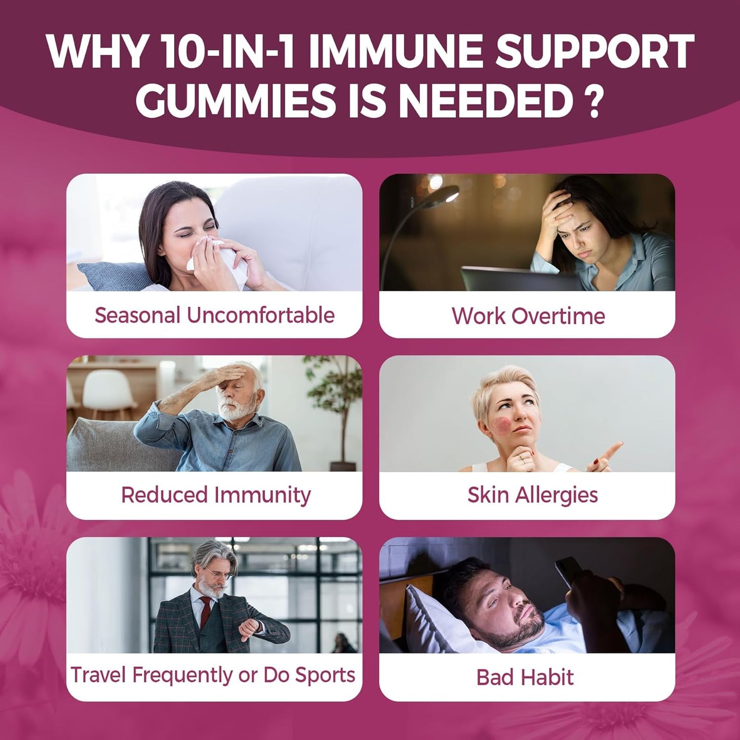 ENVYCURE Immune Boosting Multivitamin Gummies with Elderberry, Echinacea, Turmeric, Vitamin C, D3, E, Zinc, Selenium, Magnesium - 2 Pack, Supports Immune Health & Strong Bones