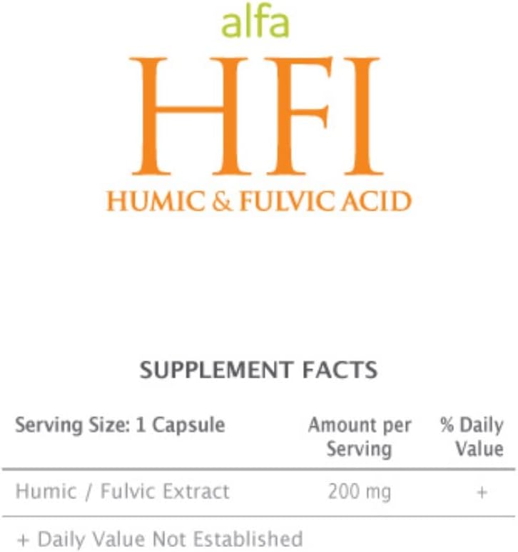 Enzacta Alfa HFI Humic and Fulvic Acid Capsules - 180 Count Bottle