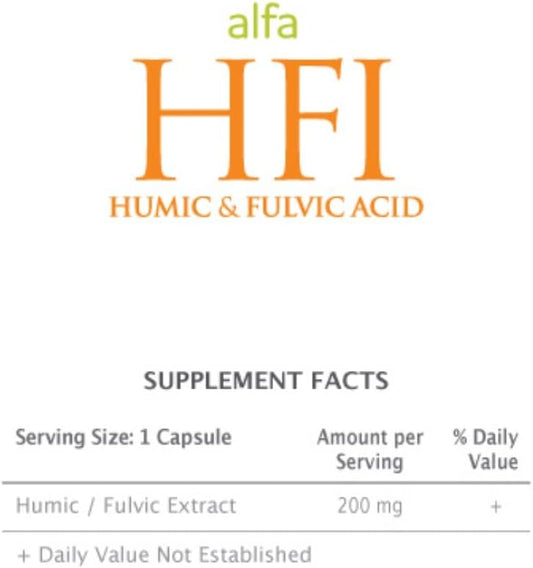 Enzacta Alfa HFI Humic and Fulvic Acid Capsules - 180 Count Bottle