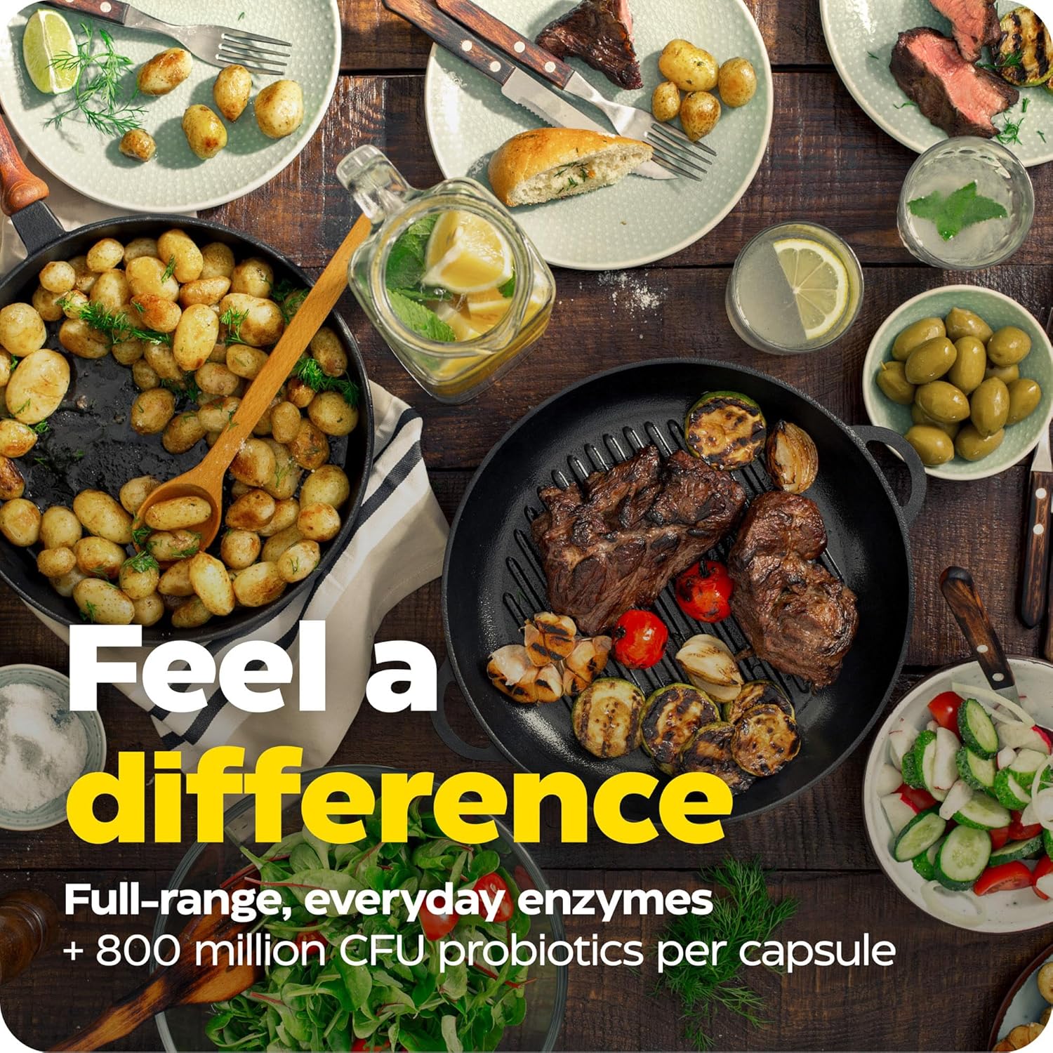 Enzymedica Digest + Probiotics Capsules, Enzyme Support for Healthy Digestion, Relief from Gas, Bloating, Indigestion, 1.2 Billion CFU - 90 Count