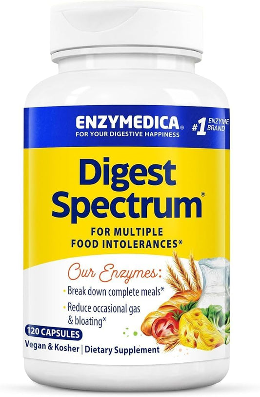 Enzymedica Digest Spectrum: Fast-Acting Digestive Enzymes for Multiple Food Intolerances - 120 Count