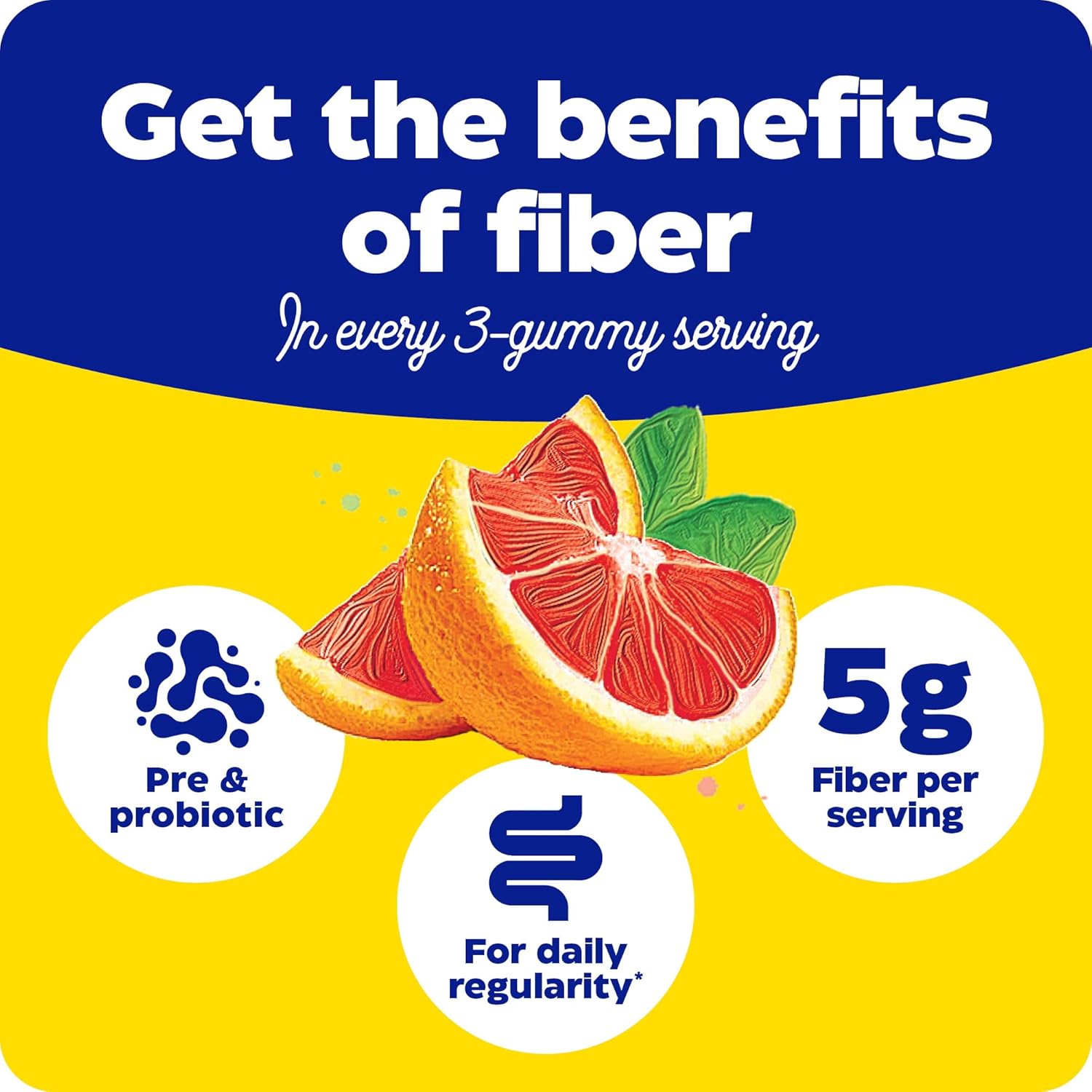 Enzymedica Fiber+ Gummies with Prebiotics & Probiotics - 5g Fiber, Vegetarian Digestive Health Supplement - Kids & Adults, 90 ct Blood Orange Flavor