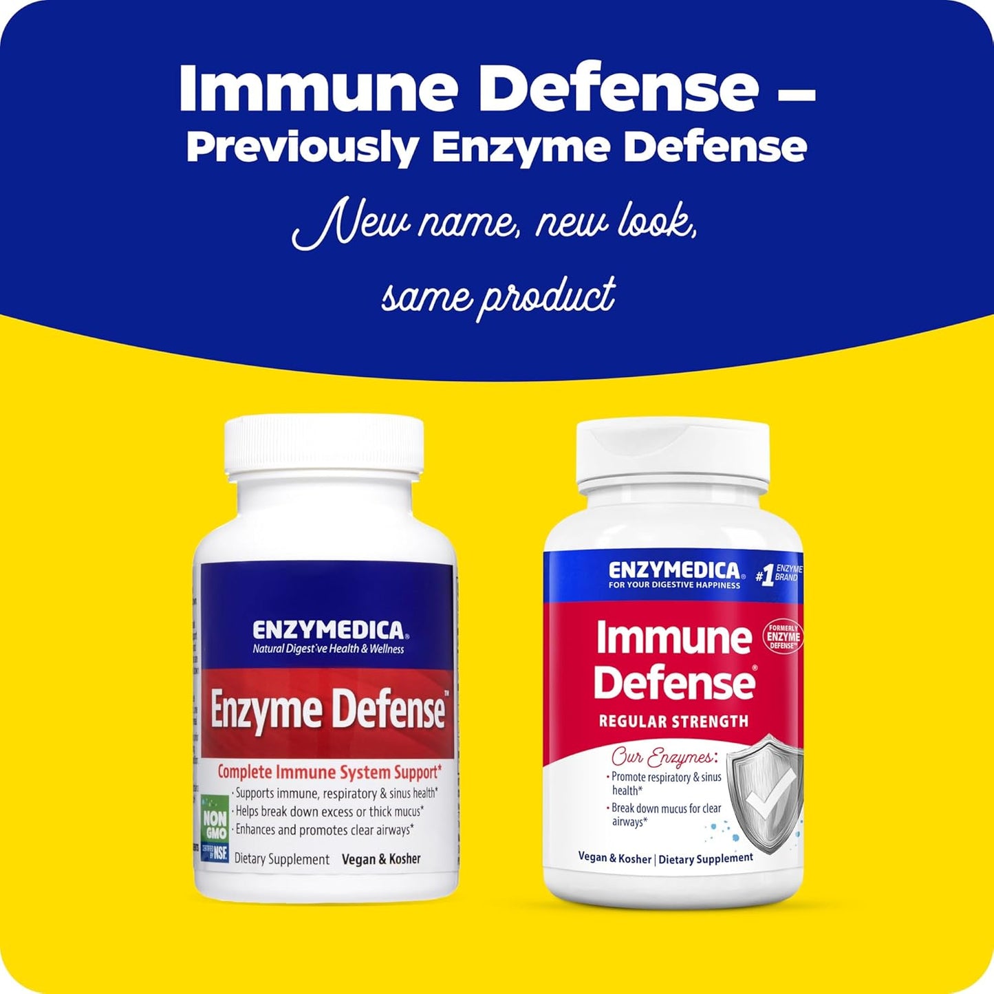 Enzymedica Immune Defense Regular Strength Proteolytic Enzymes 60 Count - Immune Support Supplement