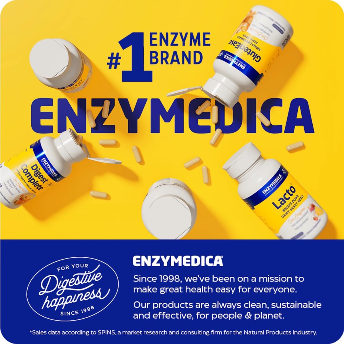 Enzymedica Papaya Complete Chewable Tablets, Vegan Digestive Enzymes with Papaya Juice, Chlorophyll, and Bromelain for Meal Absorption, 120 Mint Flavored Tabs