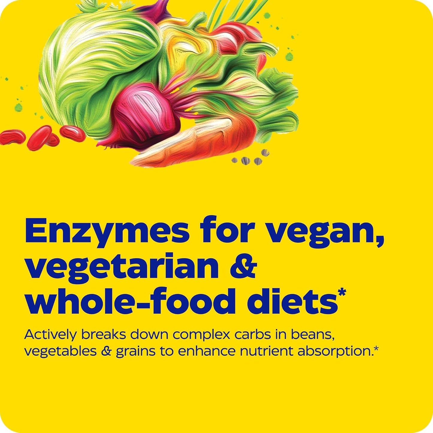 Enzymedica VeggieGest Digestive Enzymes - Vegan & Vegetarian Diet Support, Gas & Bloating Relief - 60 Count