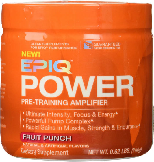 EPIQ Power Pre-Training Amplifier - Fruit Punch Flavor, 40 Servings, 280g