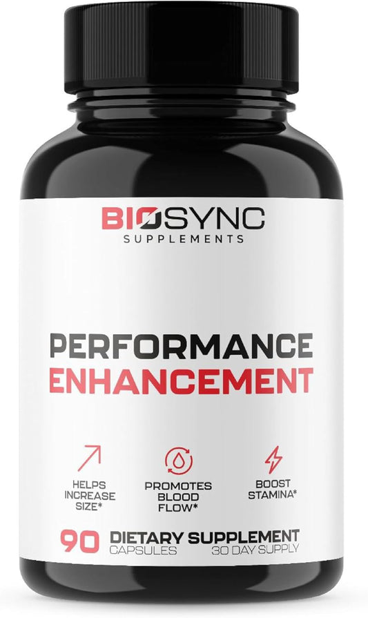 EPN Supplements BioSync: Maximum Strength Blood Flow Pills for Men | Enlargement Pills for Size, Girth, Performance, Energy & Stamina | 9 Powerful Ingredients | 3rd Party Tested - 90 Capsules