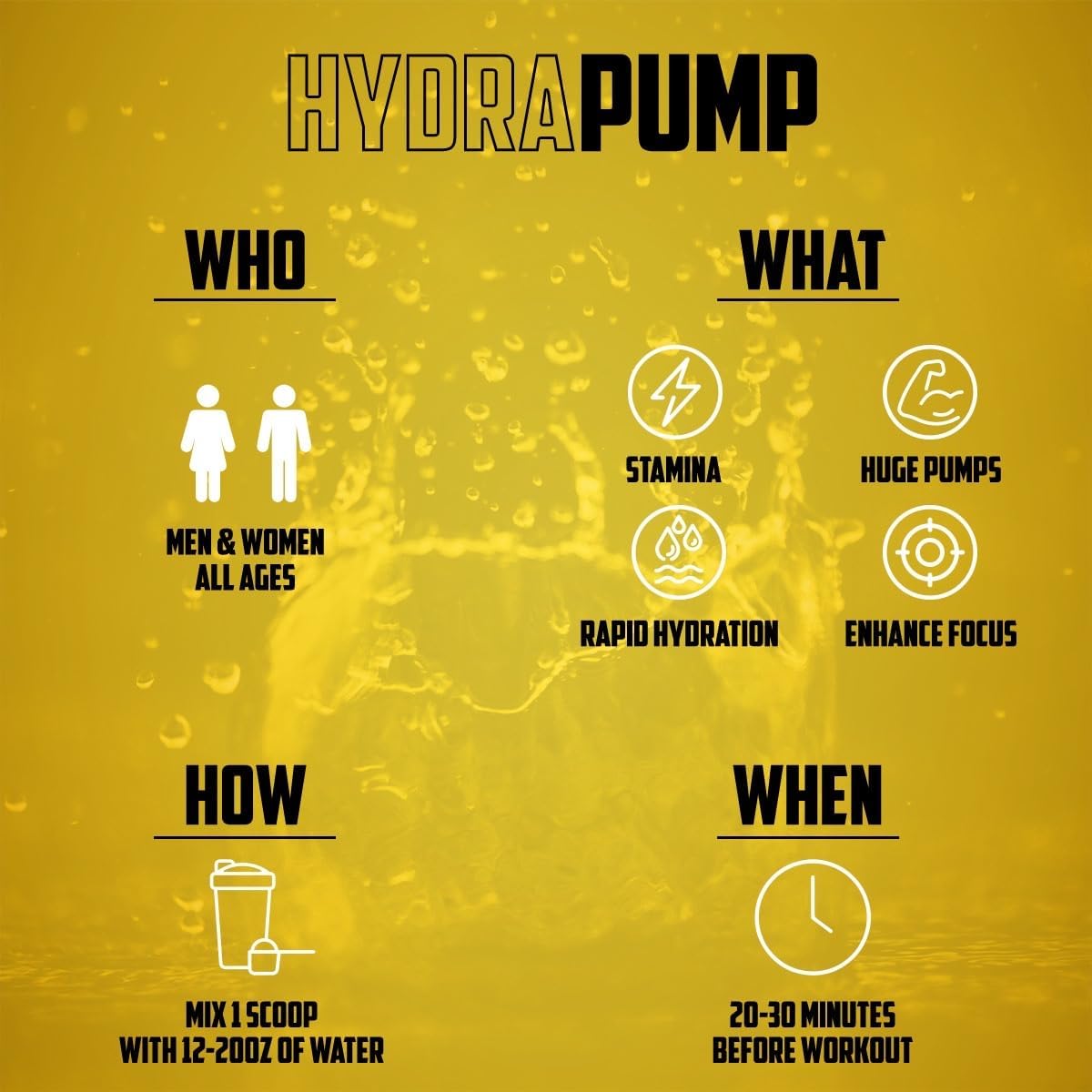 EPN Supplements HydraPump: Top-Rated Caffeine-Free Pre Workout Powder with Nitric Oxide Booster, Electrolytes, and Nootropics for Enhanced Pumps, Focus, Stamina, Muscle Growth, and Hydration - Pineapple Blast Flavor
