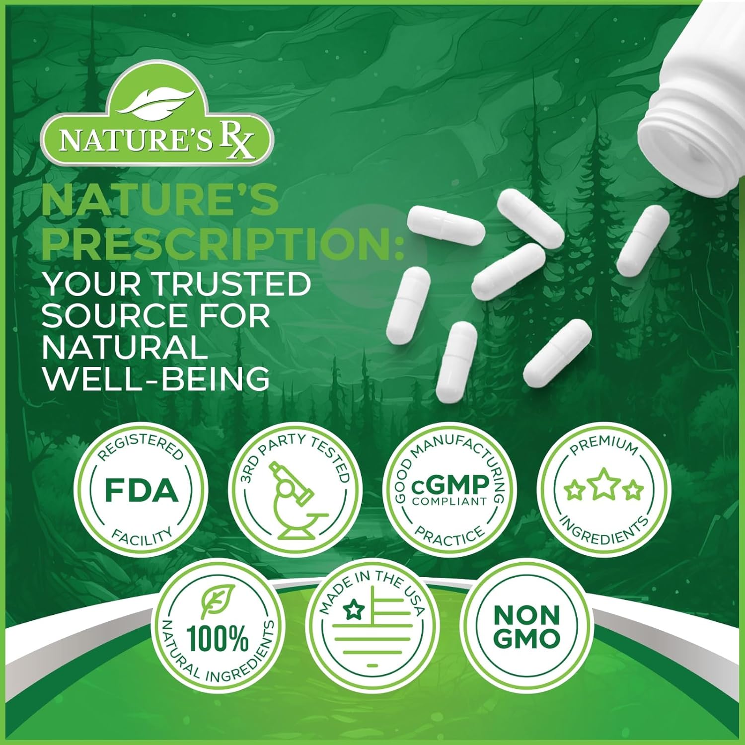 EPN Supplements Nature's RX - Best Cortisol Reducer for Mood, Sleep, and Relaxation - 27 Ingredient Ultra Dosed Formula - Vegan - 60 Capsules