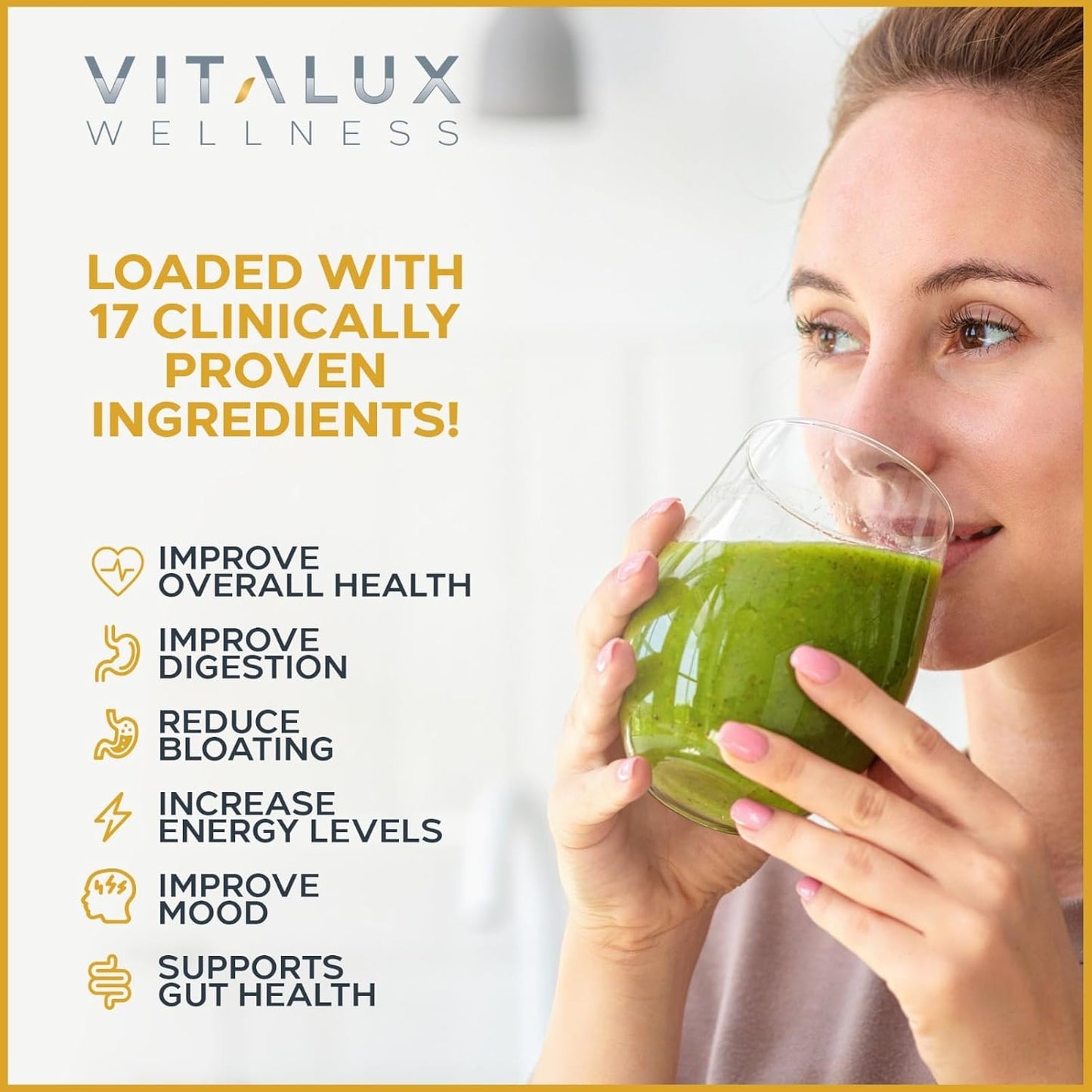 EPN Supplements VITALUX Premium Greens & Reds Superfood Powder - Immune Support, Antioxidants, Digestive Enzymes - 17 Ingredients - Vegan, USA Made - 28 Day Supply