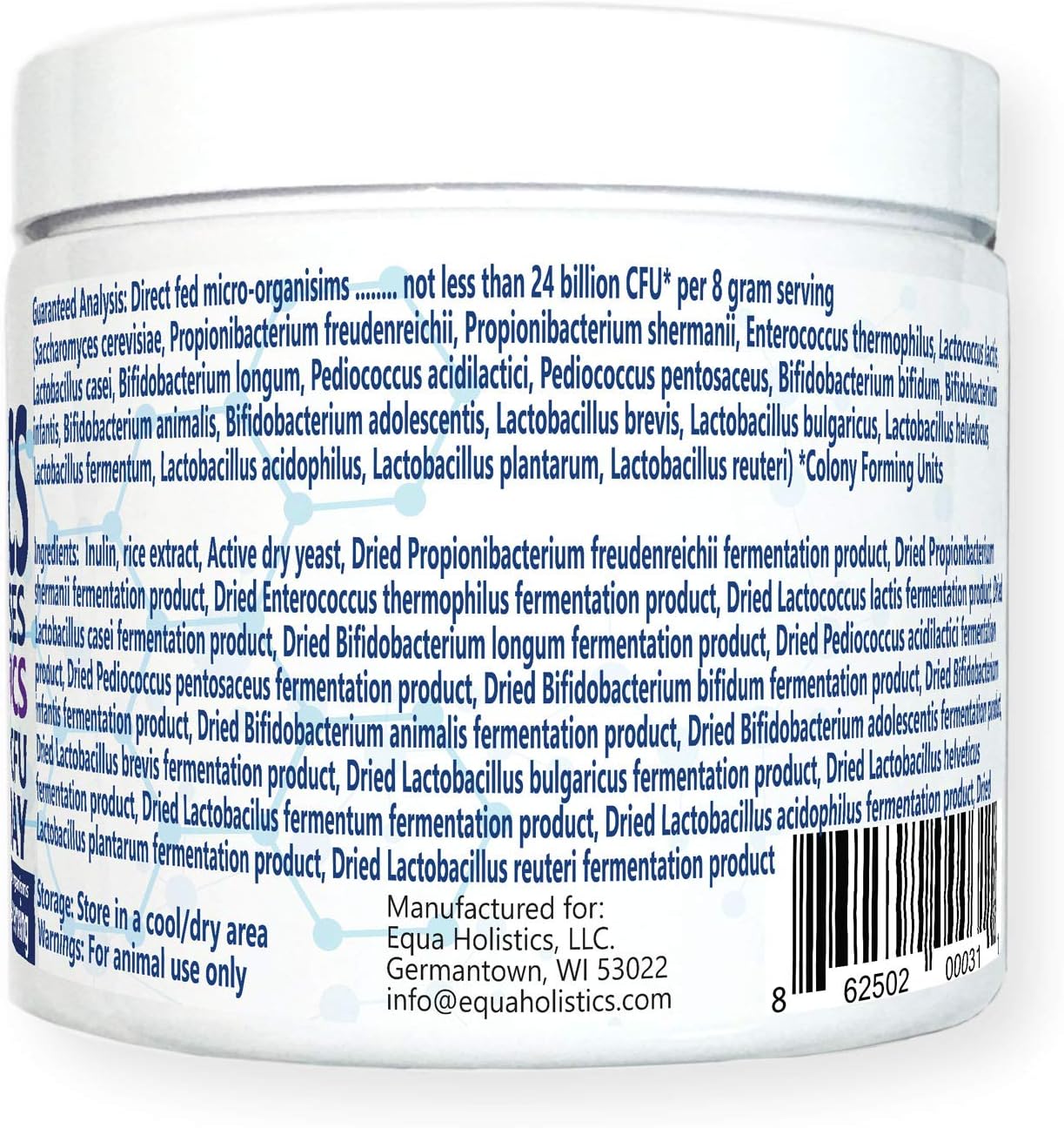 Equa Holistics HealthyGut™ Probiotics for Horses - All-Natural Digestive System Support (30-Day Supply)
