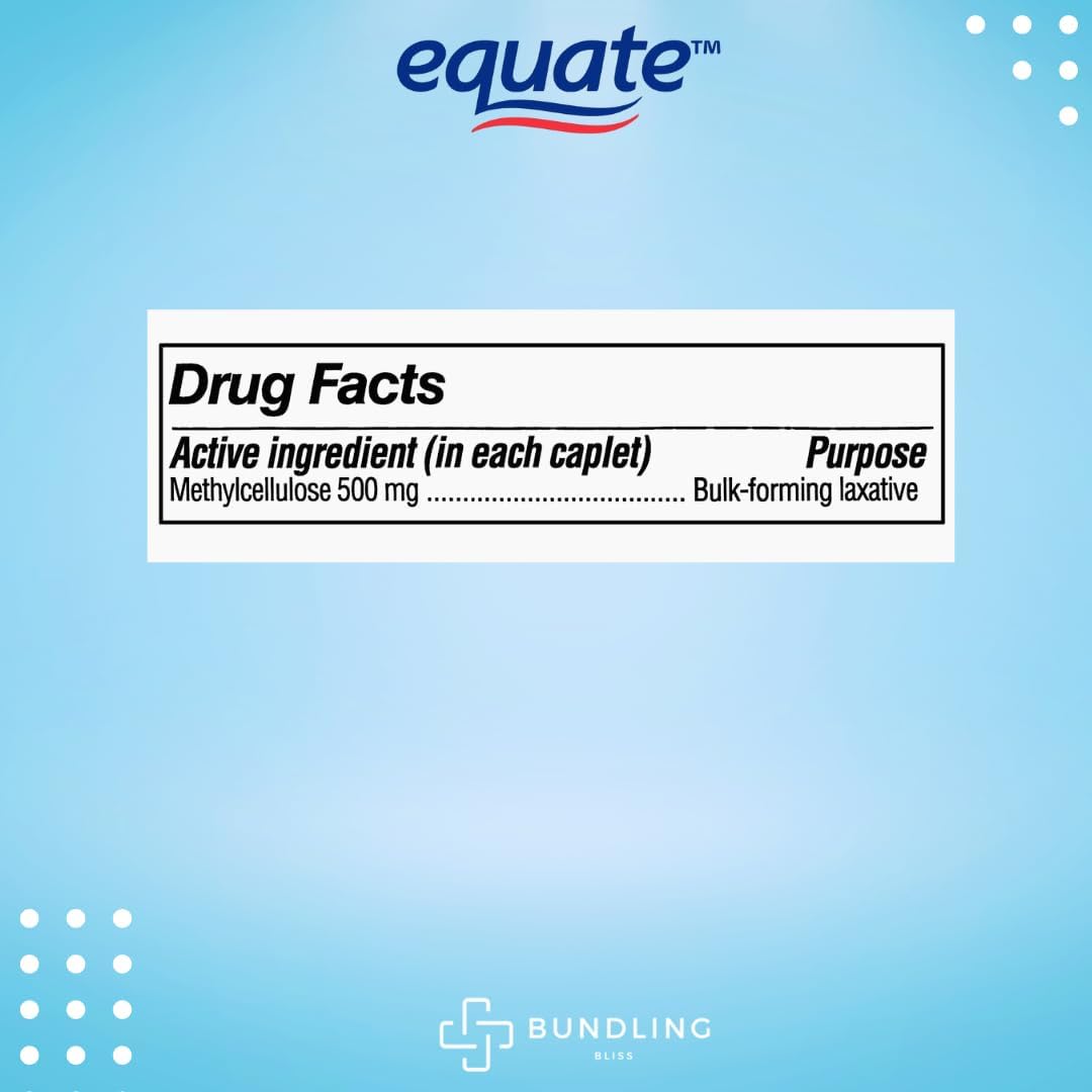 Equate Fiber Therapy 500mg Supplement Bundle with 7 Day Pill Organizer - 100 Count