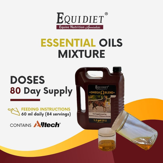 Equidiet Omega Blend Supplement for Horses - Promotes Weight Gain, Muscle Development - Cool Calories, Natural Antioxidants Omega 3 and 6