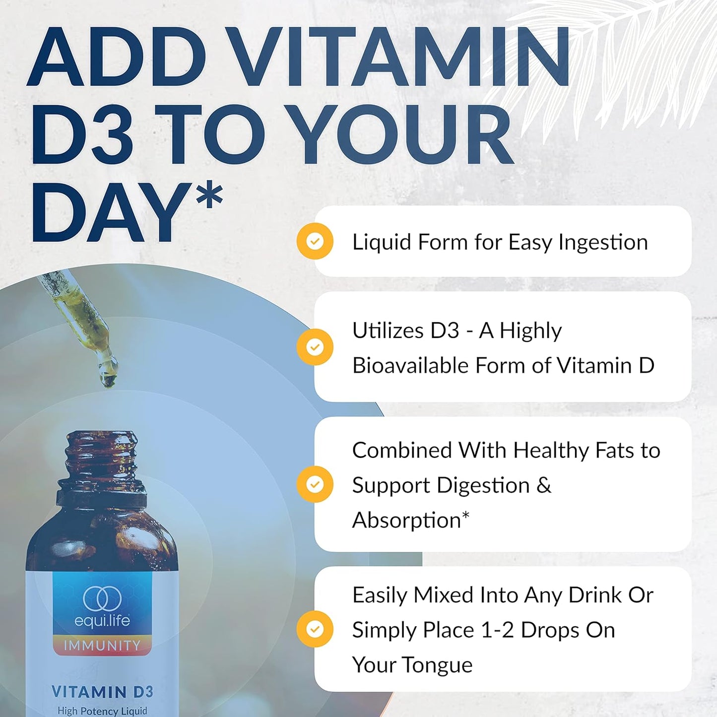 Equilife - Liquid Vitamin D3 Supplement for Immunity & Bone Health, High Absorption Formula (12 ml)