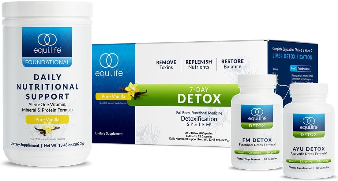 Equilife Dr. Cabral Detox Vanilla Cleanse - 7-Day Full Body Detox Cleanse for Energy, Mood Boost, Mental Clarity, Health & Wellness - 14 Servings