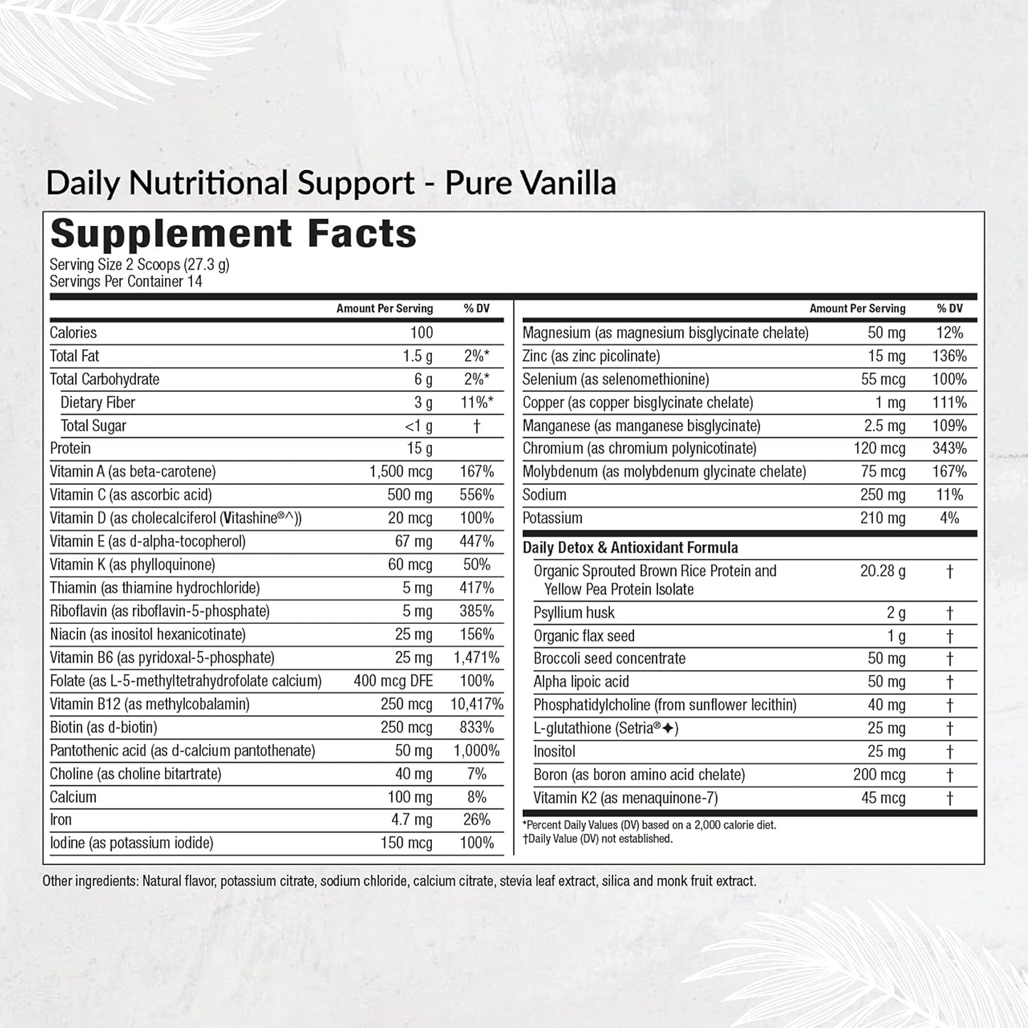 Equilife Organic Plant-Based Protein Powder with Multivitamin - Energy Boost, Gut Cleansing, Skin Health Support - Pure Vanilla, 14 Servings