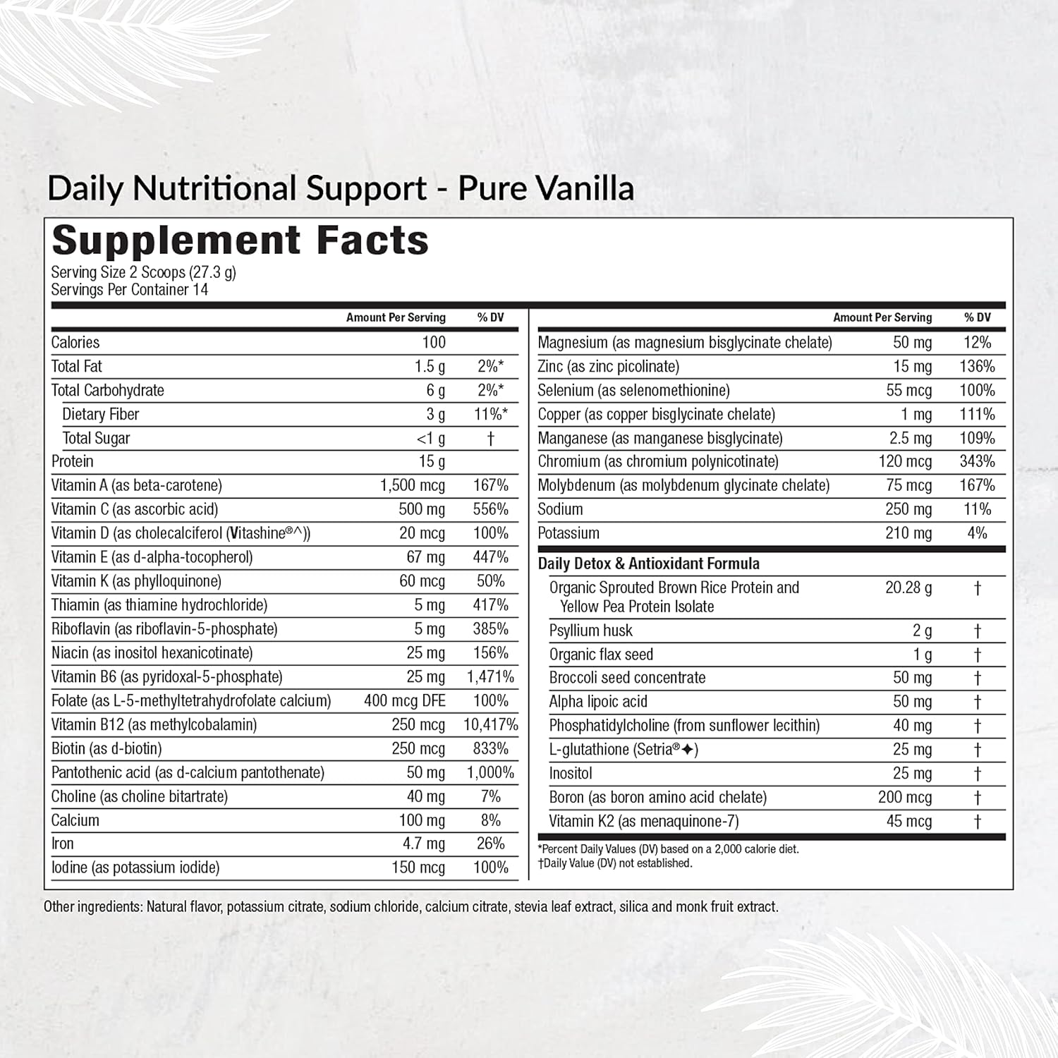 Equilife Organic Plant-Based Protein Powder with Multivitamin - Energy Boost, Gut Cleansing, Skin Health Support - Pure Vanilla, 14 Servings