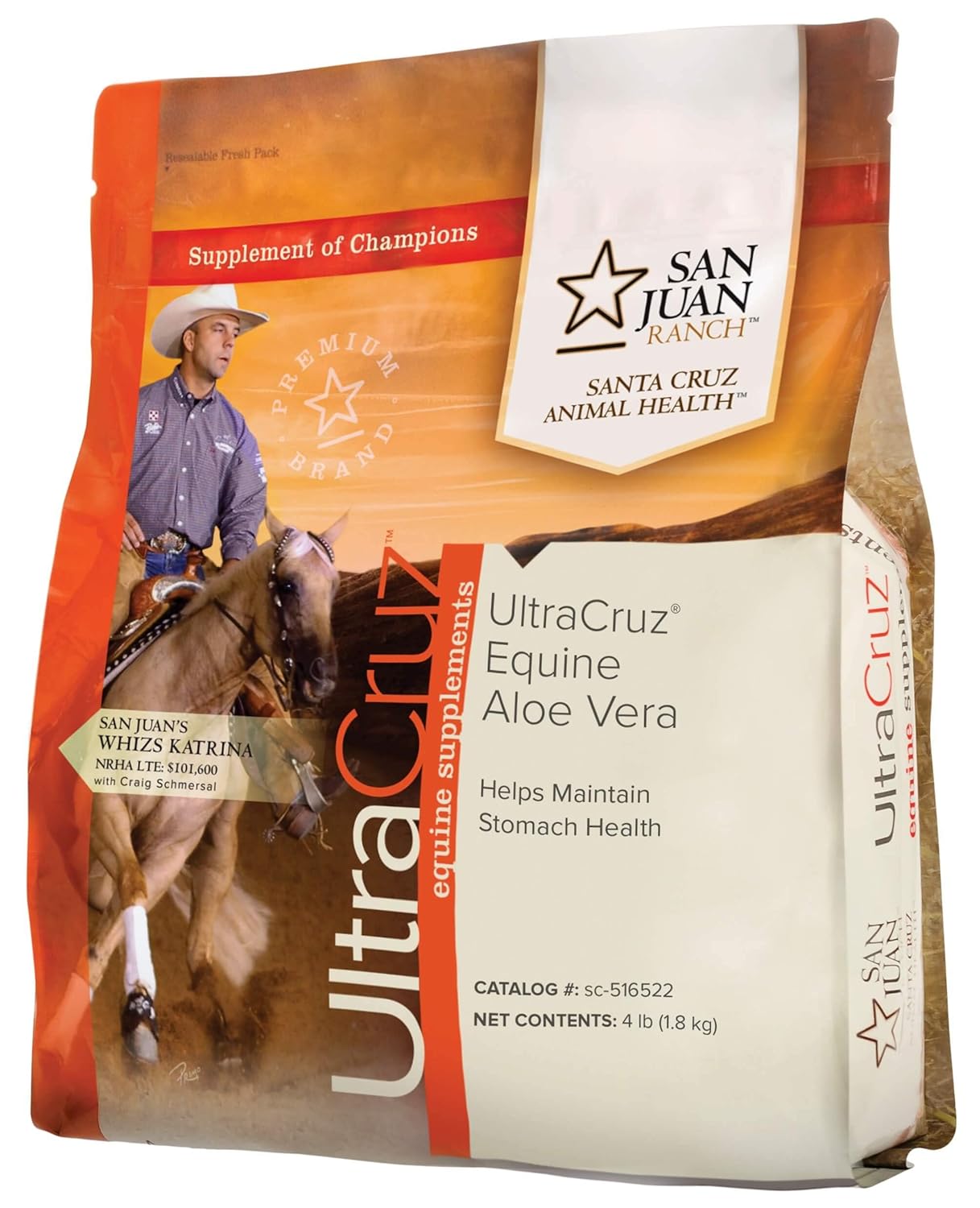 Equine Aloe Vera Supplement for Horses, 4 lb Pellet - UltraCruz sc-516522 (64 Day Supply)