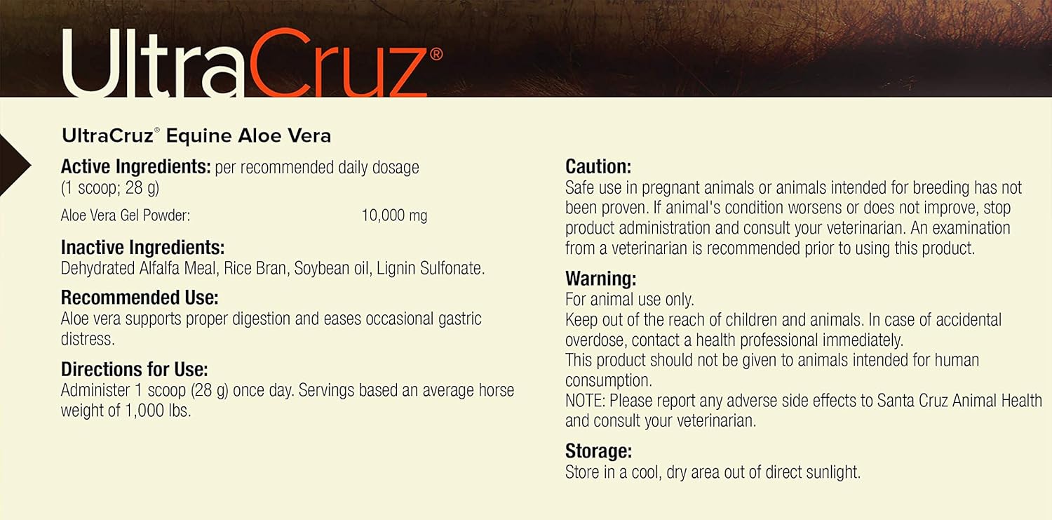 Equine Aloe Vera Supplement for Horses, 4 lb Pellet - UltraCruz sc-516522 (64 Day Supply)