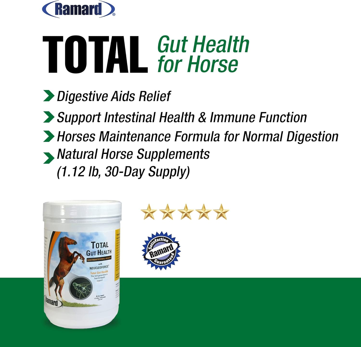 Equine Digestive Support Supplement for Healthy Gut & Gastric Relief - Probiotics & Vitamins for Horses, Optimum Digestive Health - 30-Day Supply