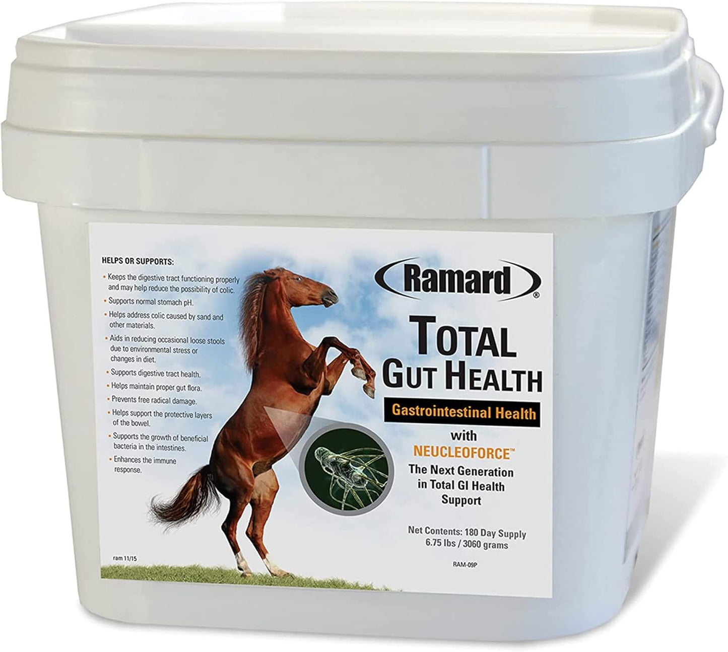 Equine Digestive Support Supplement for Horses - Total Gut Health, Probiotics, Vitamins, Gastric Relief - 6.75 lbs, 180-Day Supply