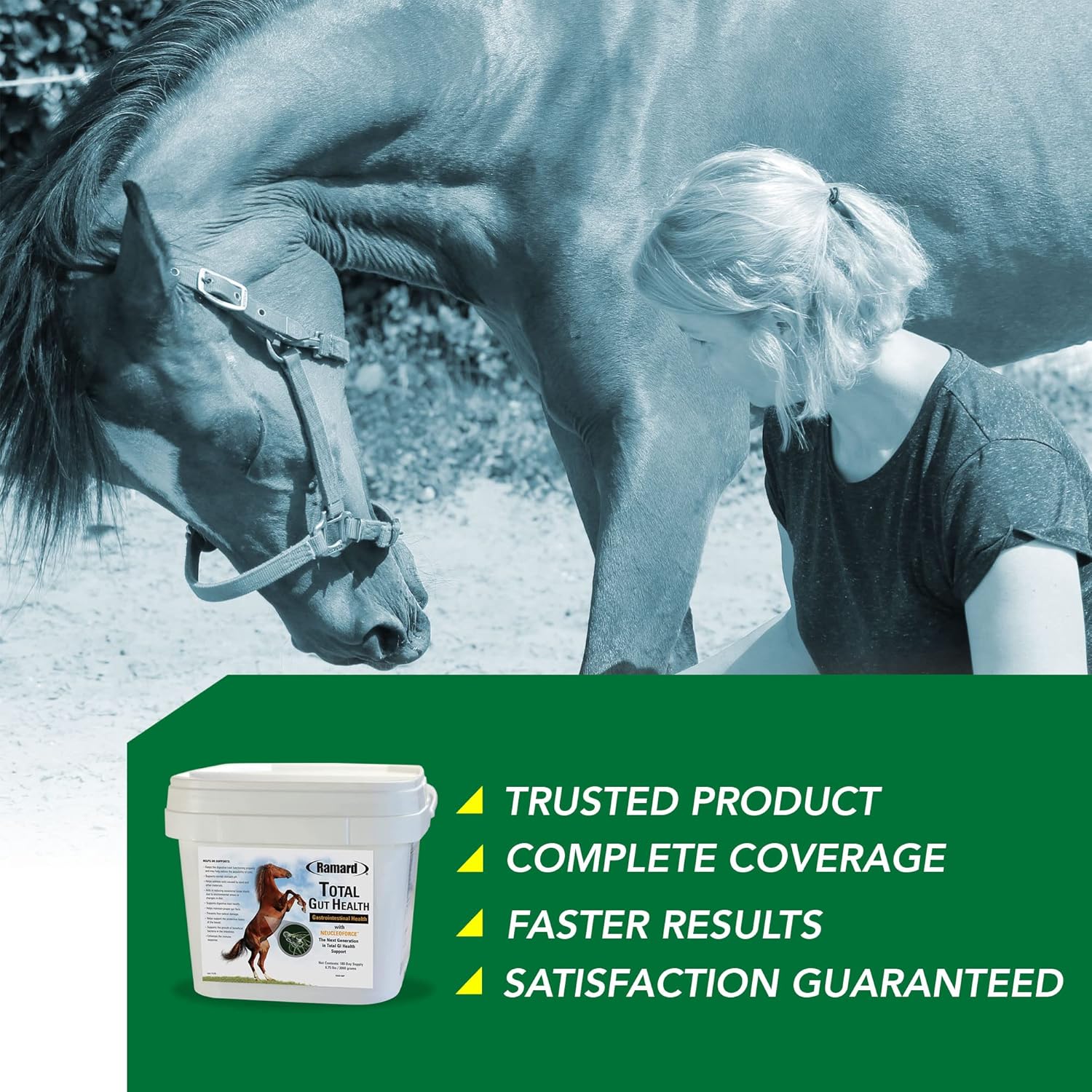 Equine Digestive Support Supplement for Horses - Total Gut Health, Probiotics, Vitamins, Gastric Relief - 6.75 lbs, 180-Day Supply