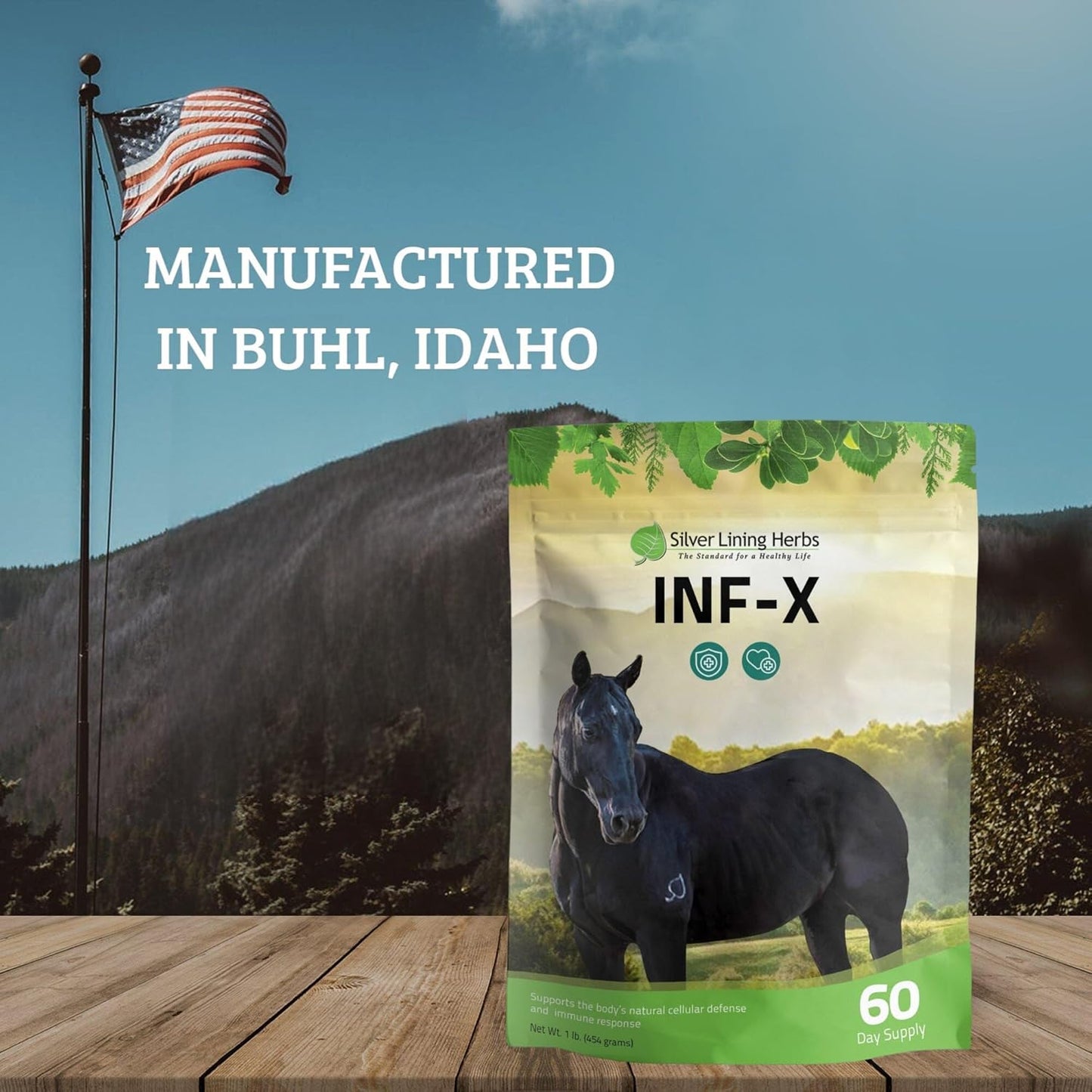Equine INF-X Herbal Supplement for Horse Stress Relief & Immune System Support - 1 lb