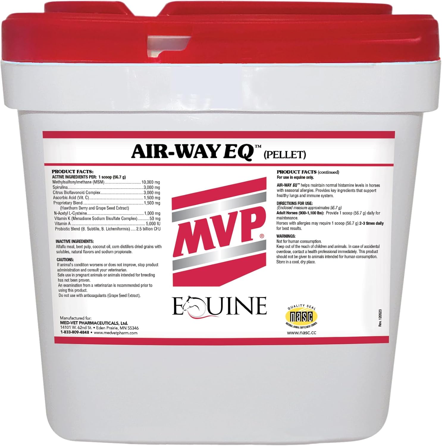 Equine Lung Support Supplement (20lb) for Healthy Respiratory Function and Allergy Relief