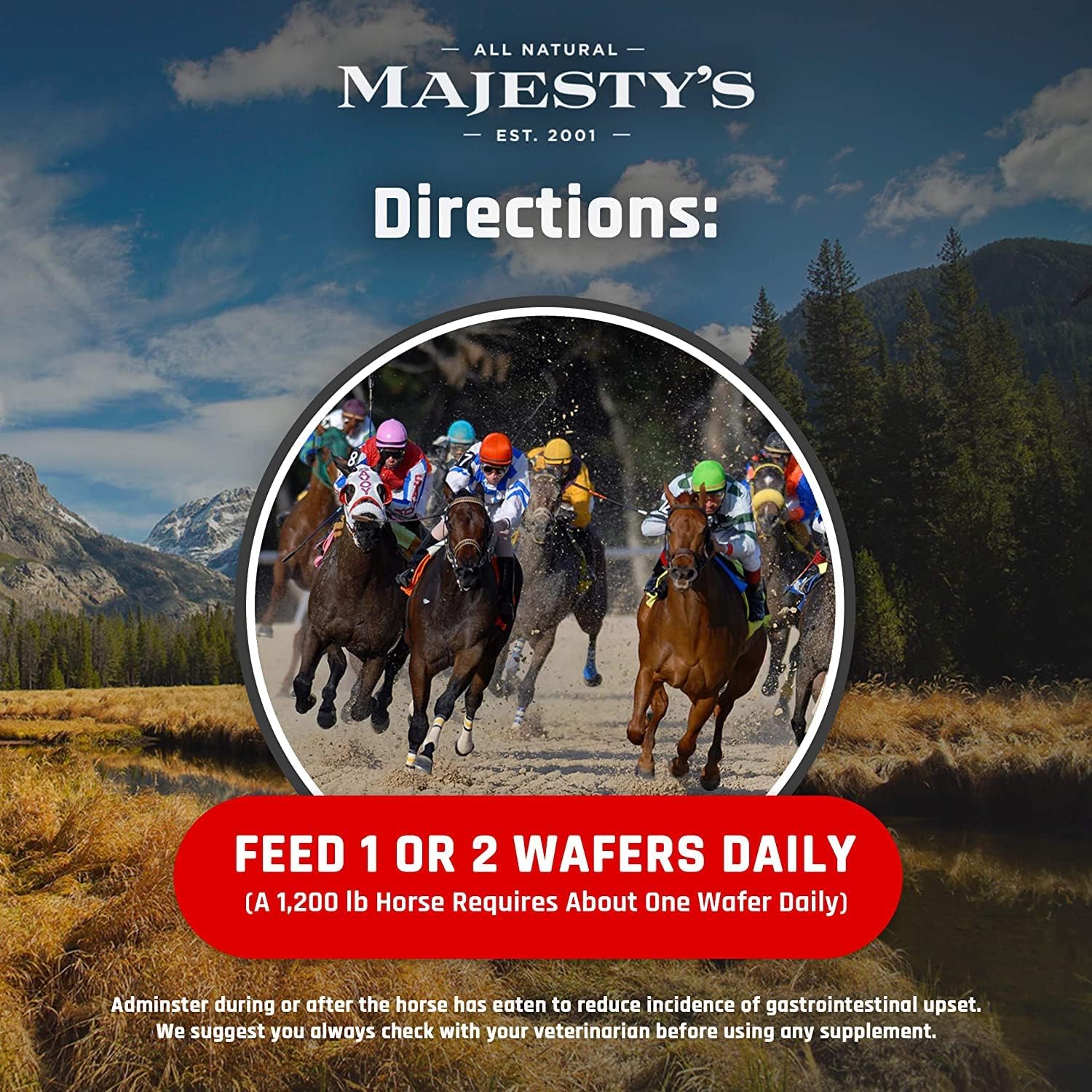Equine Majesty's Kalm Wafers - Promotes Balanced Horse Behavior and Nervous System Function - 60 Count