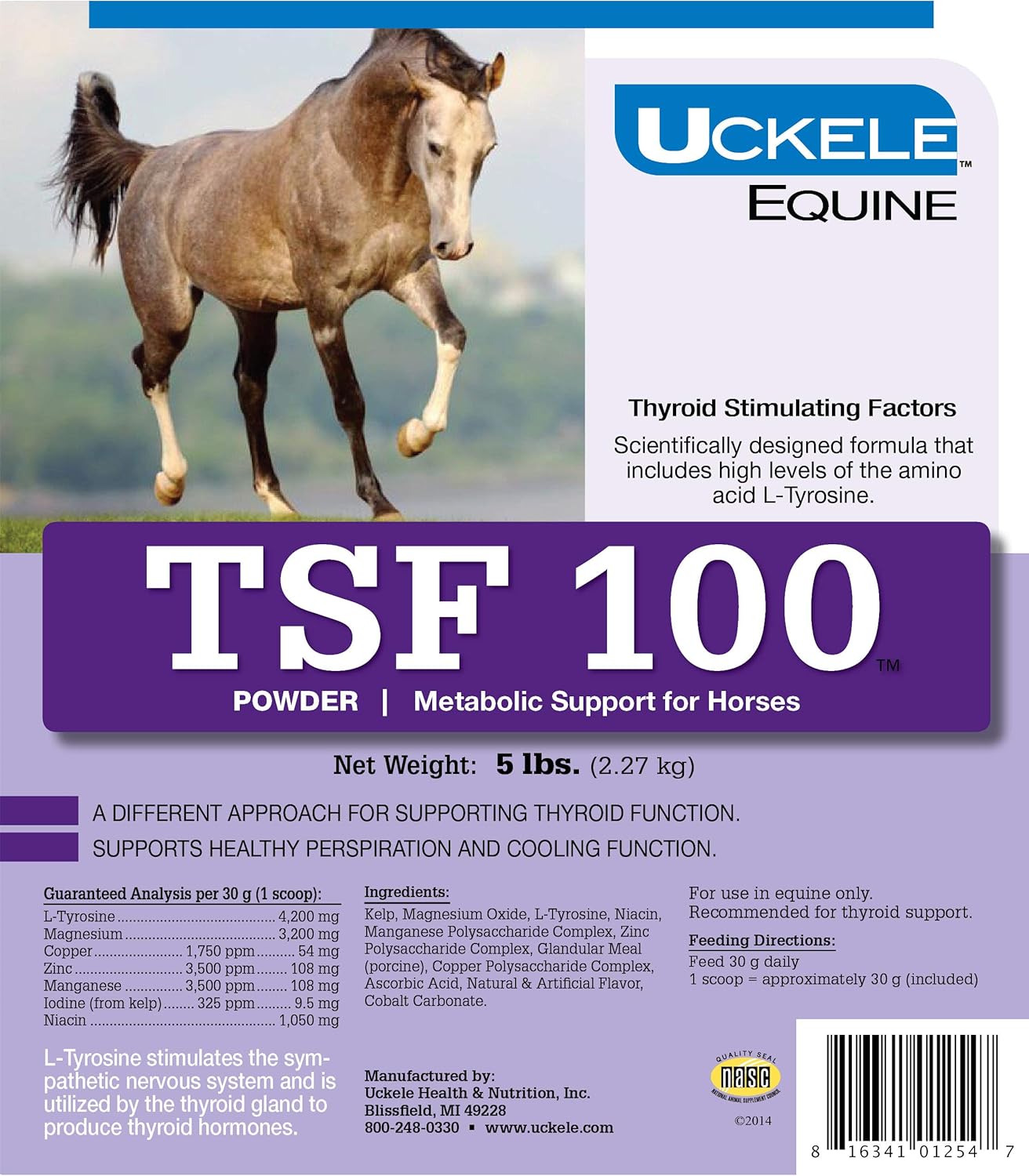 Equine Metabolic Support Powder Supplement - 5 lb Equine Mineral Supplement - Uckele TSF 100 Horse