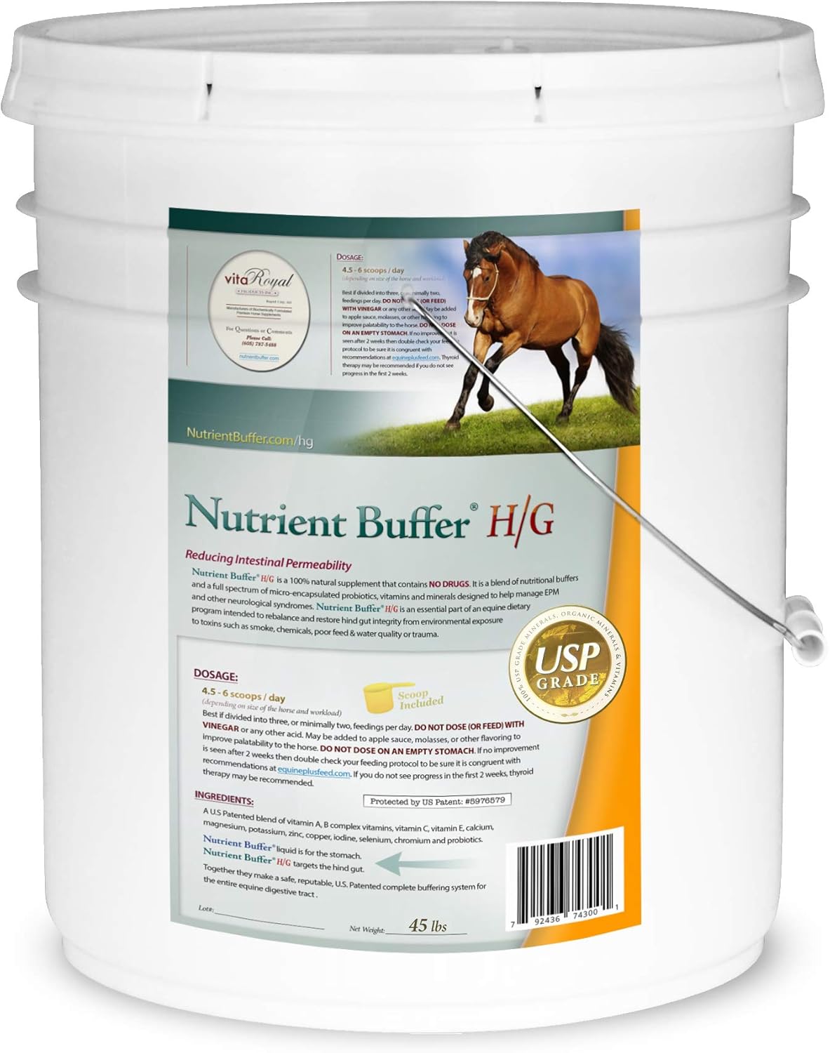 Equine Nutrient Buffer HG: Support Formula for Lower Gastric Digestion in Horses