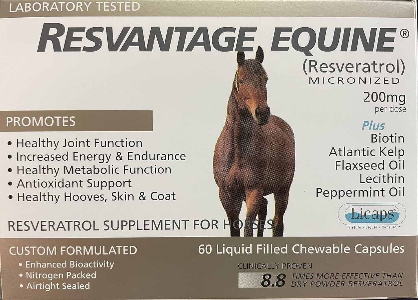 Equine Resveratrol Supplement - 60 Chewable Capsules for Horses