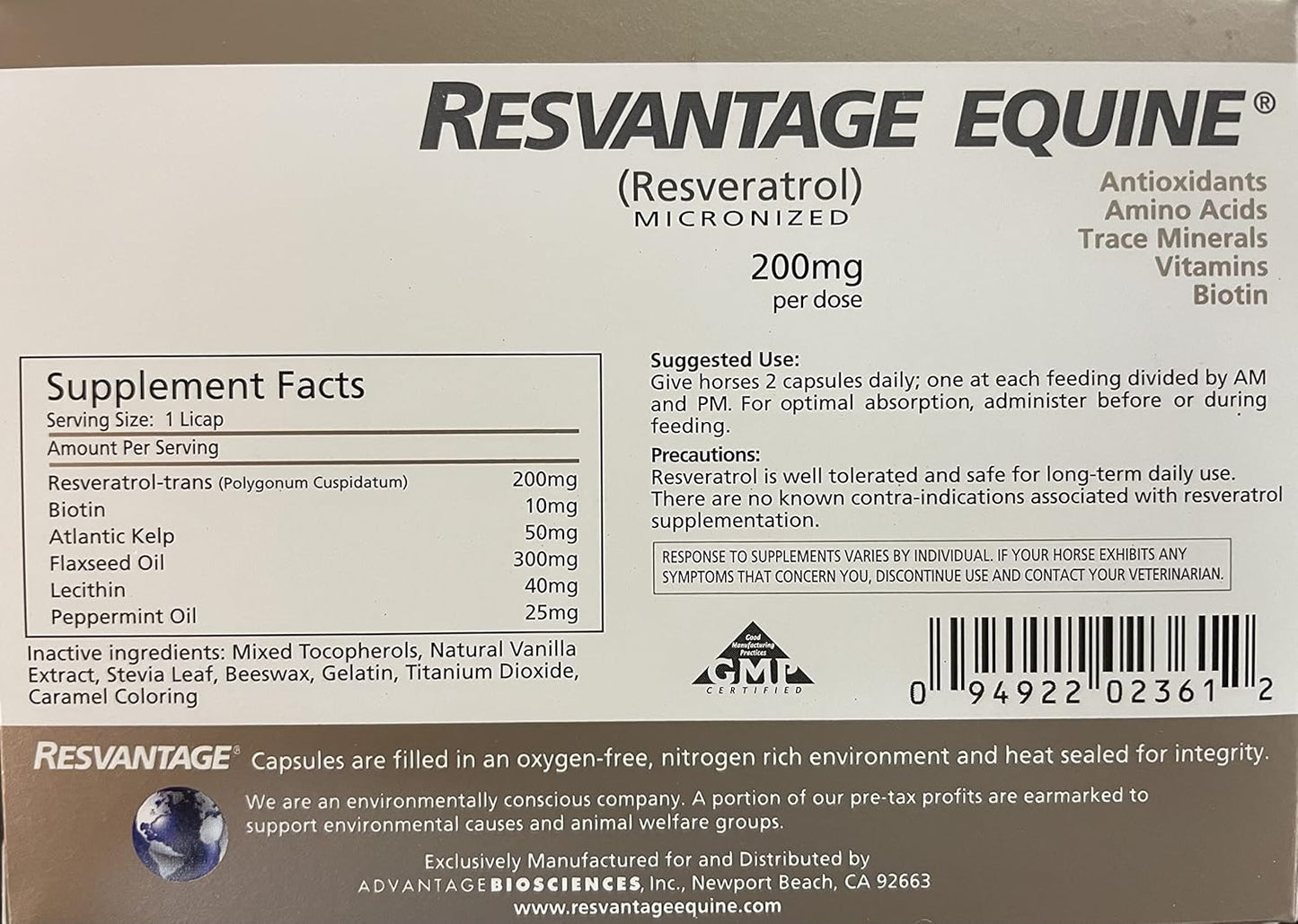 Equine Resveratrol Supplement - 60 Chewable Capsules for Horses