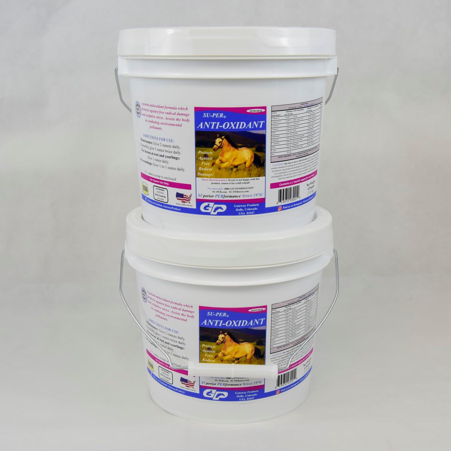 Equine Selenium Vitamin & Antioxidant Support Supplement - 4lbs (2 Pack) for Horses - SU-PER Anti-Oxidant Formula