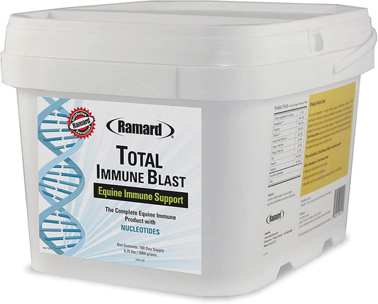 Equine Total Immune Support Powder Supplement with Zinc, Selenium, Omega 3, Omega 6, Vitamins, and Nucleotides - 6.75 lbs.