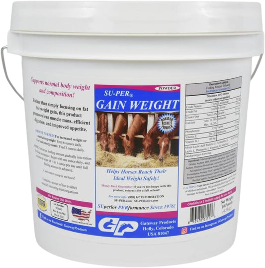 Equine Weight Gain Supplement - Promotes Lean Muscle & Digestion - 10lb Supply for Horses