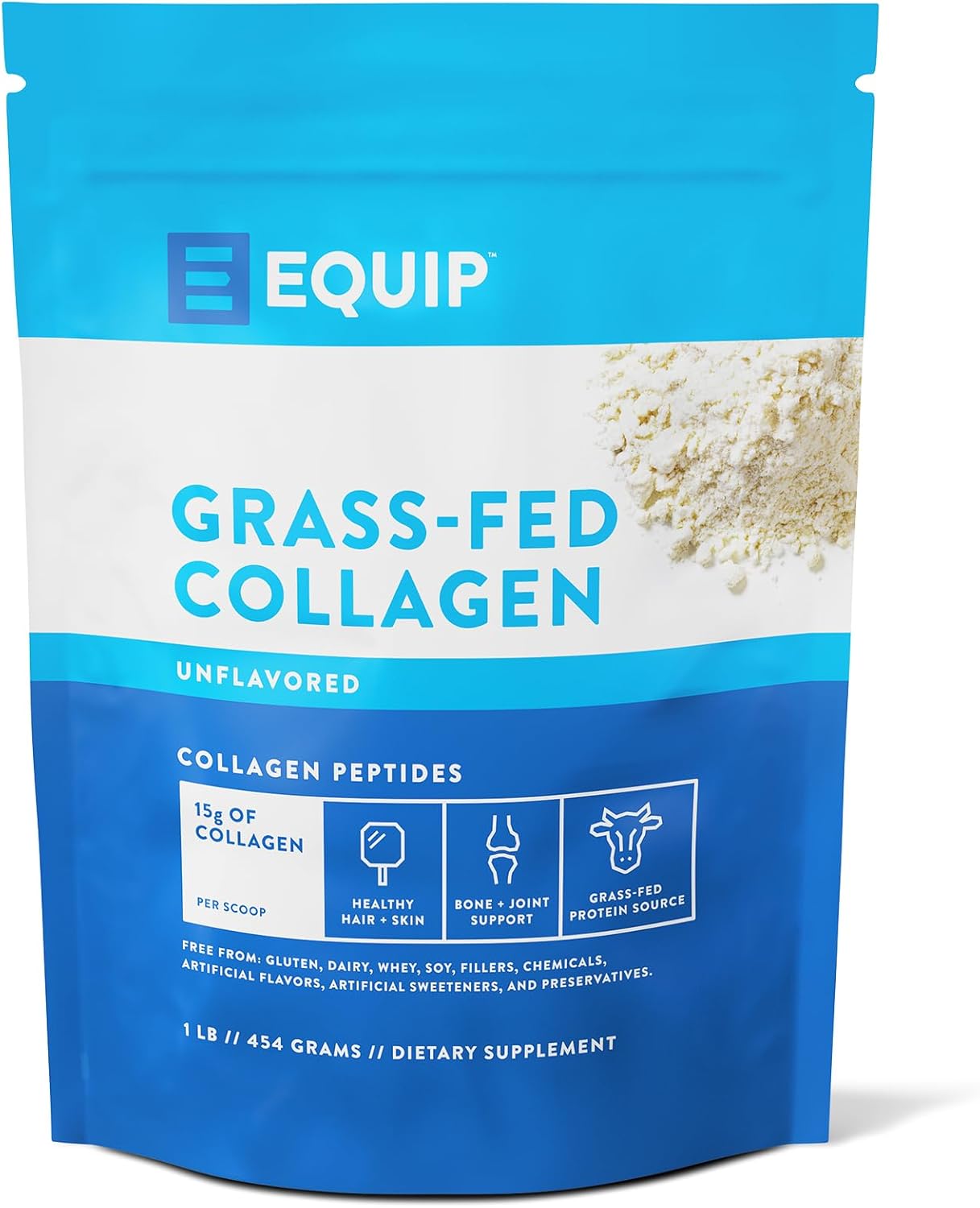 Equip Foods Prime Protein and Collagen Powder Bundle - Unflavored, Keto-Friendly, Grass-Fed Beef Protein Powder - 20g Protein, 0g Sugar, Gluten-Free, Dairy-Free, Non-GMO - 30 Servings