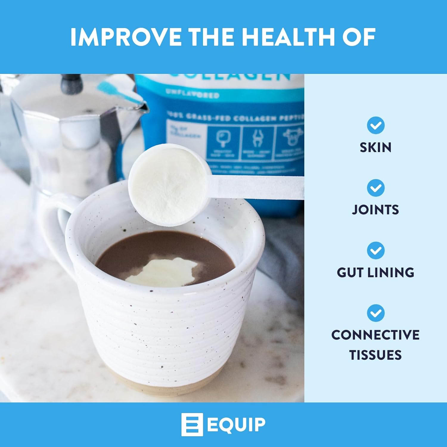 Equip Foods Prime Protein and Collagen Powder Bundle - Unflavored, Keto-Friendly, Grass-Fed Beef Protein Powder - 20g Protein, 0g Sugar, Gluten-Free, Dairy-Free, Non-GMO - 30 Servings