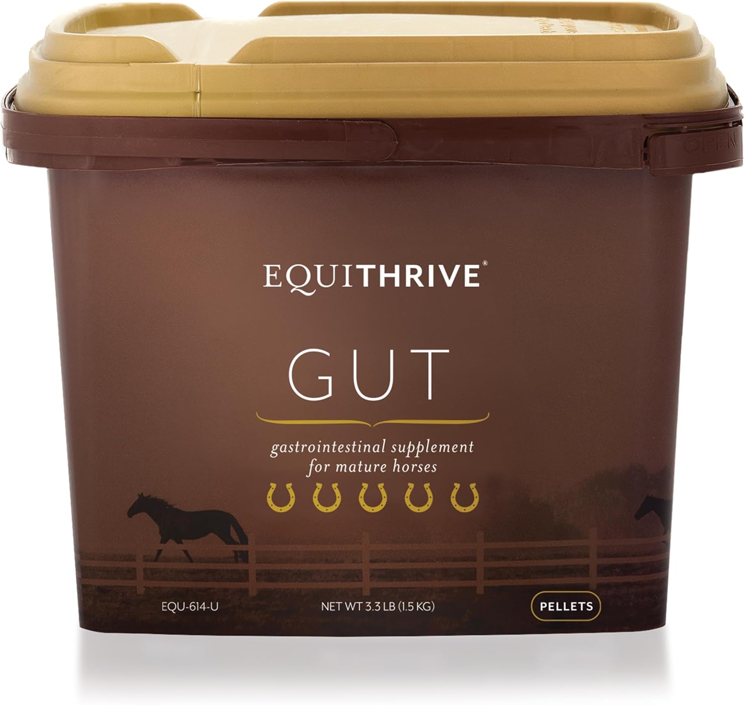 Equithrive Digestive Support Supplement for Horses with Probiotics, Psyllium, Sodium Bicarbonate, and Omega 3 - 3.3 lbs