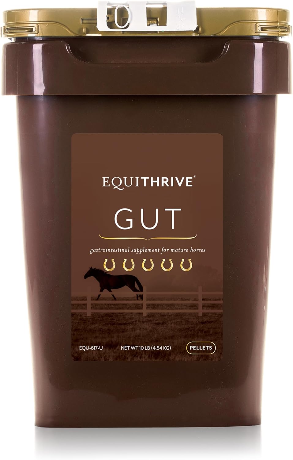 Equithrive Digestive Support Supplement for Horses - Gut Pellets with Probiotics, Psyllium Husk, Sodium Bicarbonate, Omega 3 - 10 lbs