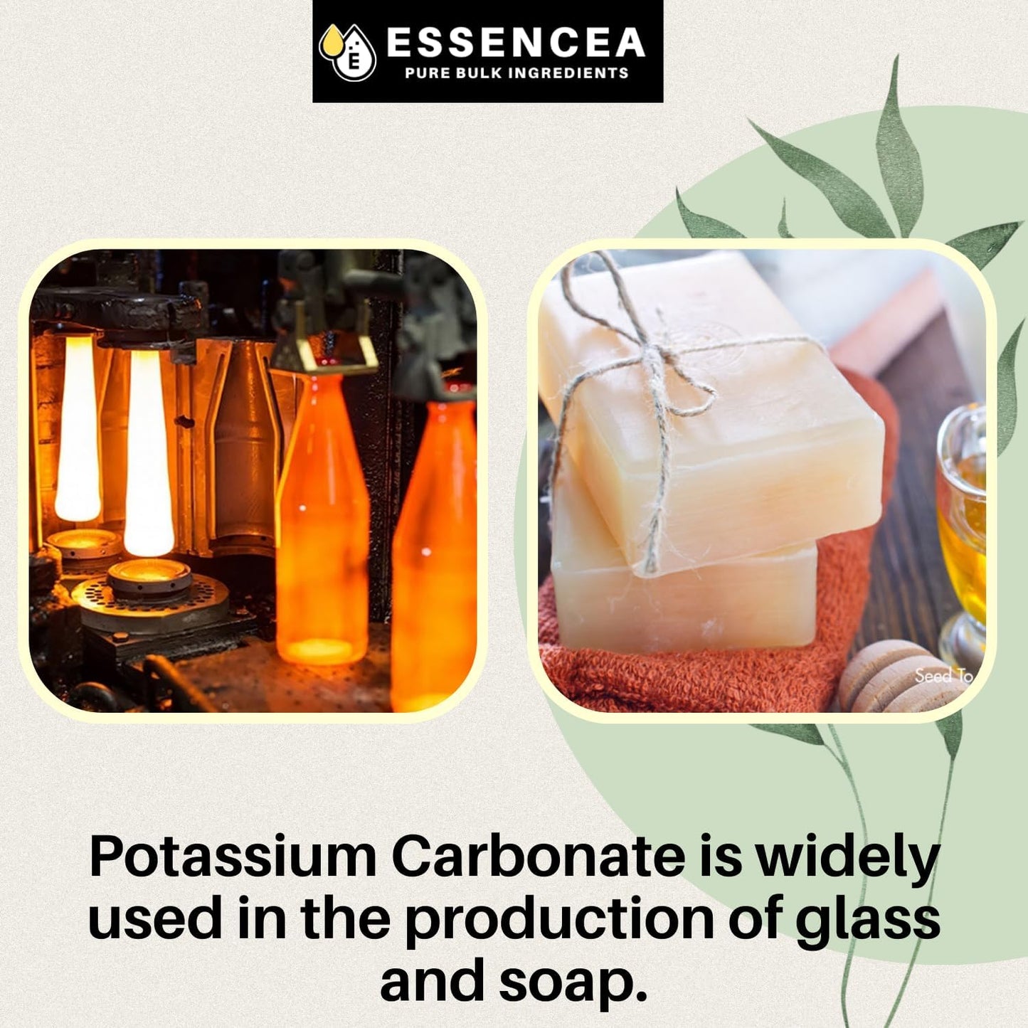 Essencea Pure Bulk Ingredients Potassium Carbonate Powder 32 Ounces - 100% Pure for Plants and Supplements