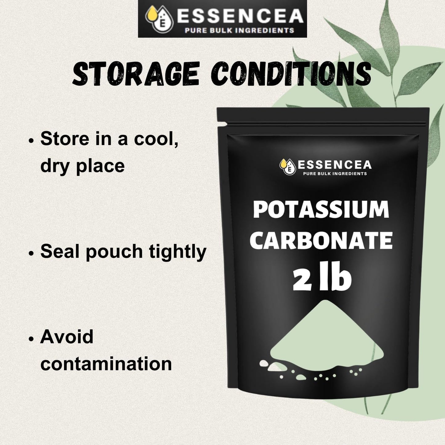 Essencea Pure Bulk Ingredients Potassium Carbonate Powder 32 Ounces - 100% Pure for Plants and Supplements