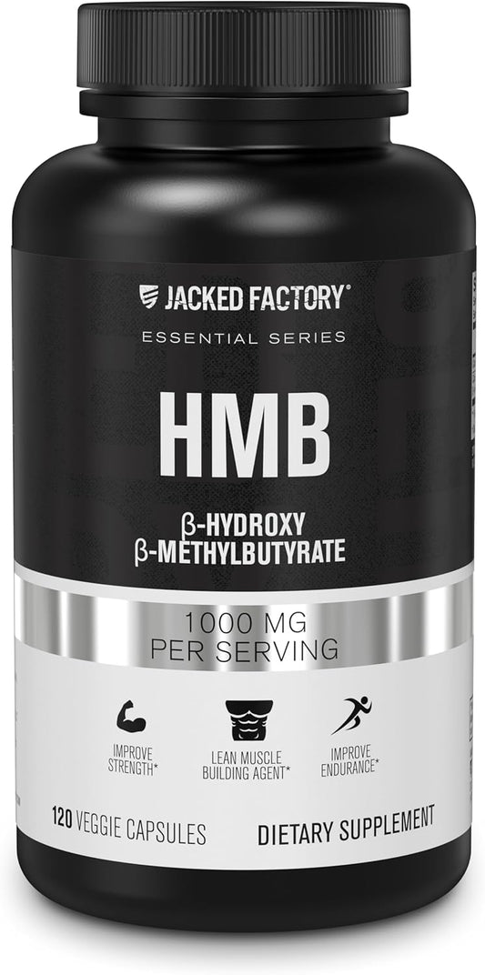 Essential HMB Capsules for Lean Muscle Growth, Preventing Breakdown, & Recovery - 120 Veggie Capsules