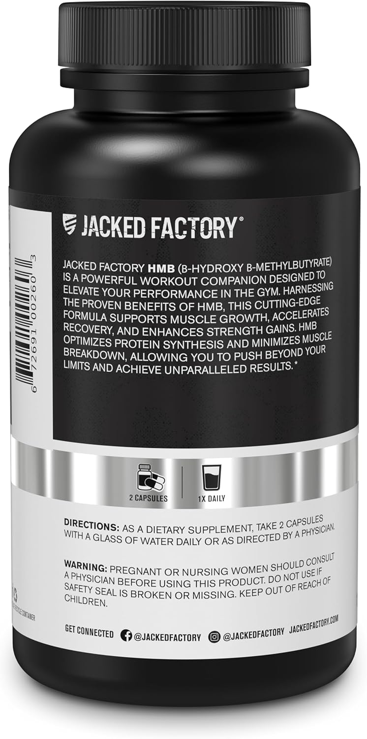Essential HMB Capsules for Lean Muscle Growth, Preventing Breakdown, & Recovery - 120 Veggie Capsules