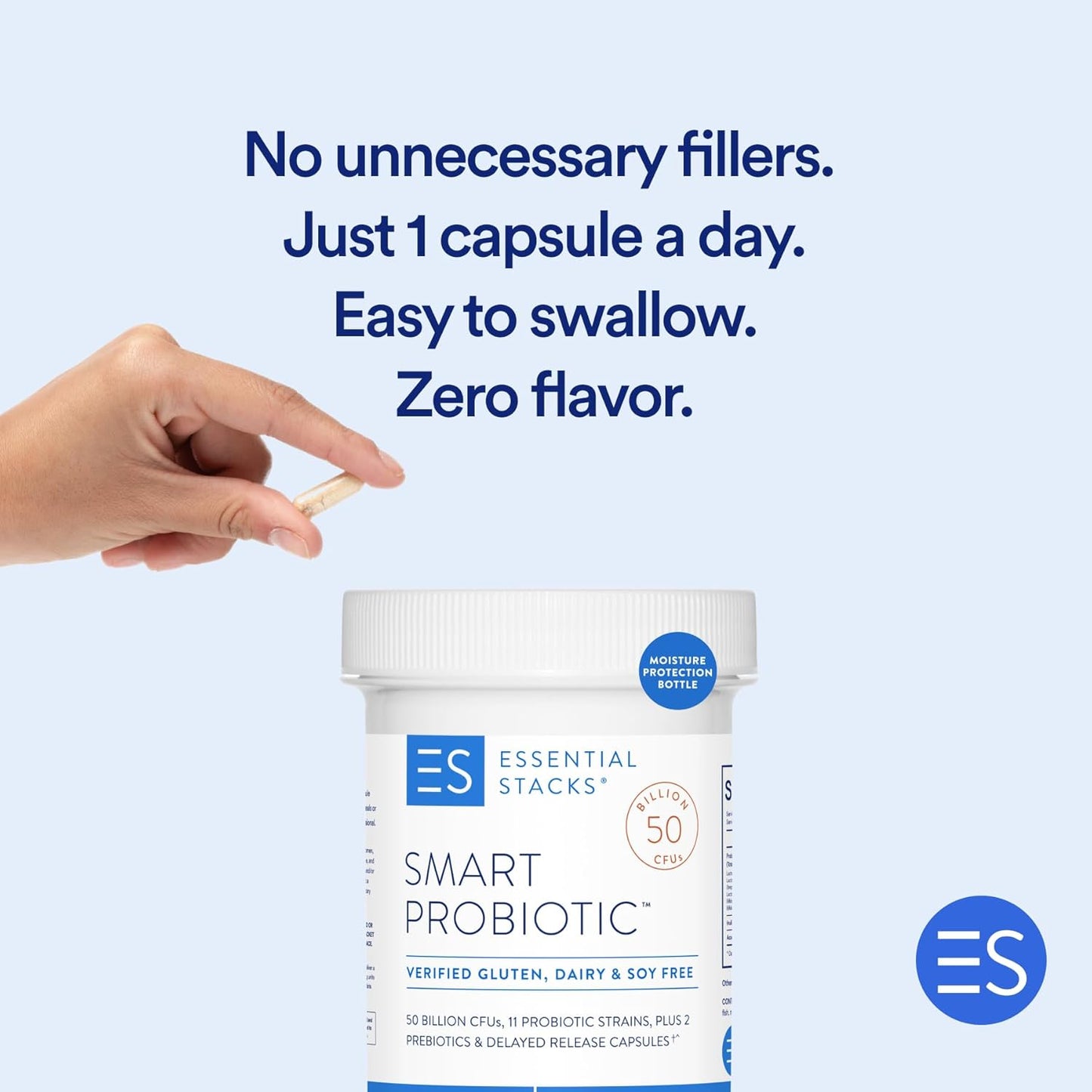 Essential Stacks Gut Health Bundle: Probiotics (30 ct) + Prebiotics (7.4 oz) for Digestive Support