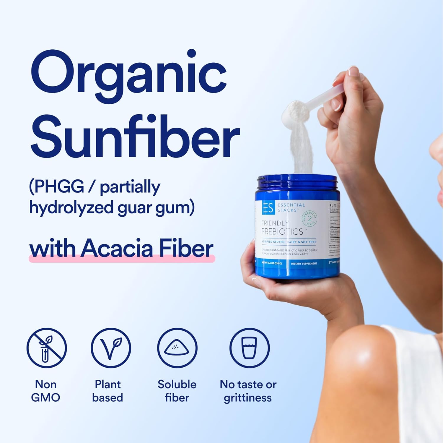 Essential Stacks Gut Health Bundle: Probiotics (30 ct) + Prebiotics (7.4 oz) for Digestive Support