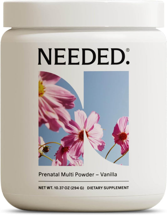 Essential Vanilla Multivitamin Powder with Choline for Prenatal, Pregnancy, Breastfeeding & Postpartum | High-Quality & Third-Party Verified | 30-Day Supply