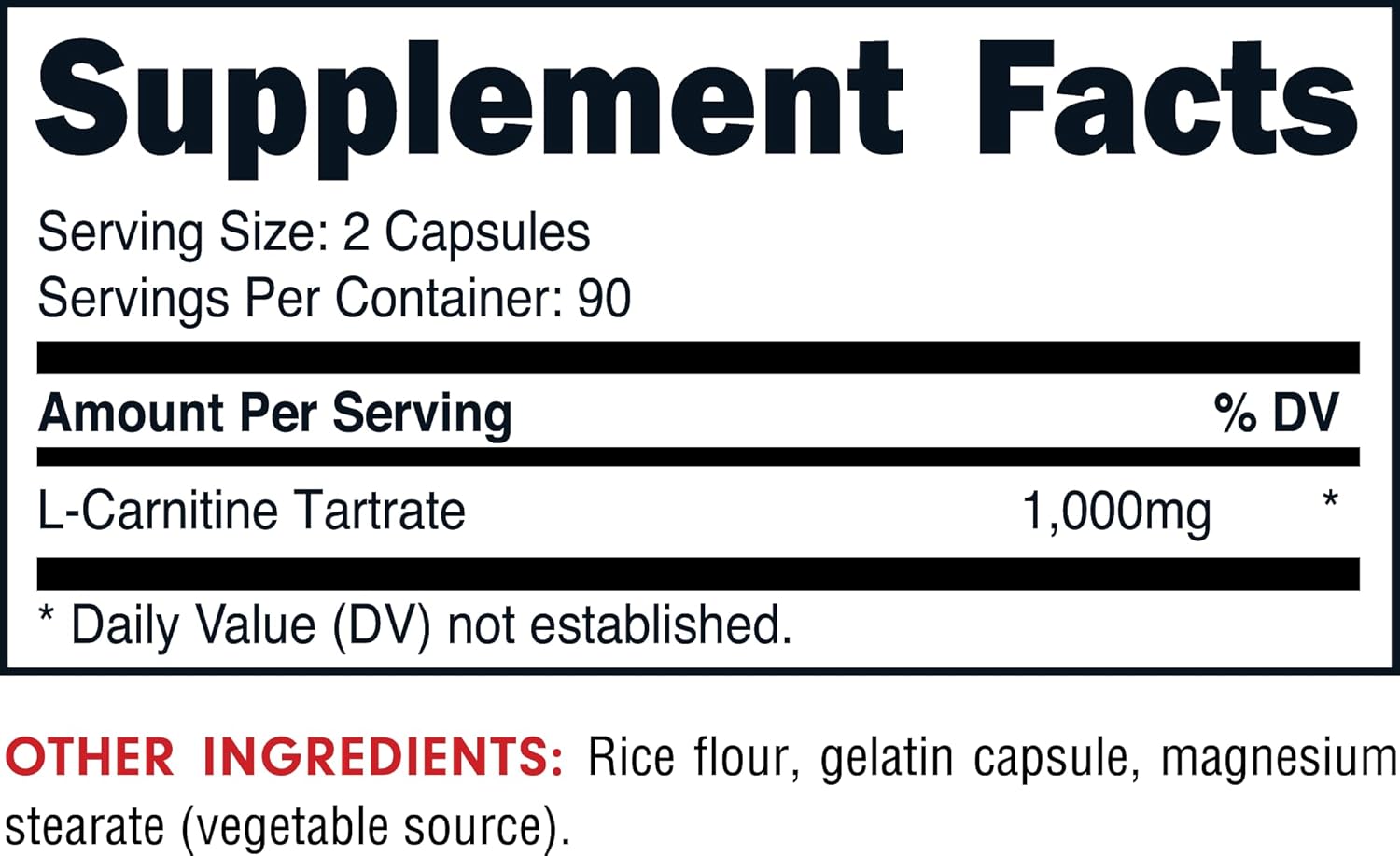 Essentials Bucked Up L-Carnitine Tartrate 1000mg Capsules (90 Servings)